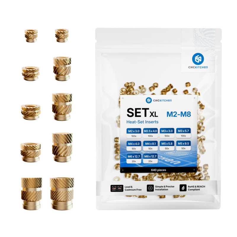 Gewindeeinsatz-Set Original CNC Kitchen XL 640-tlg.