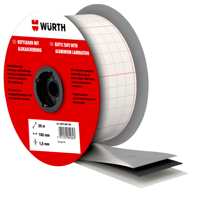 Butylband mit Alukaschierung 80mm x 20m
