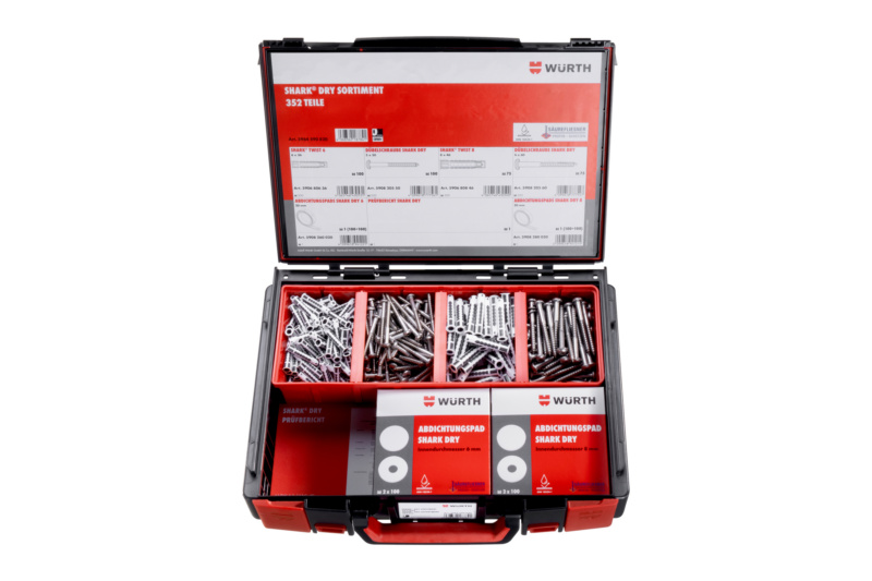 SHARK DRY abdichtendes Dübel-Set 352-teilig im Systemkoffer 4.4.1