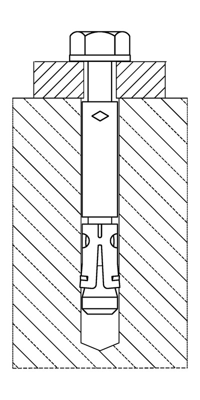 Fixanker Innengewinde W-FAZ-IG/A4 - Vorsteckmontage DBL-(W-FAZ/A4-IG)-A4-0-M6X50