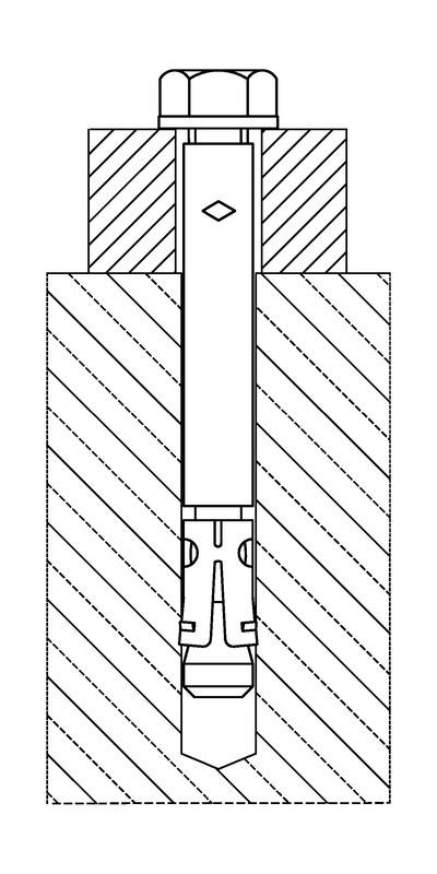 Fixanker W-FAZ-IG Durchsteckmontage Stahl verzinkt DBL-(W-FAZ/S-IG)-(A2K)-30-M10