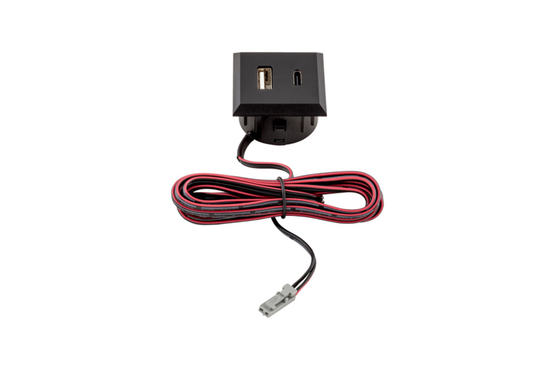 USB-Doppelsteckdose 12V STEDO-(USB A/C)-DPSTE-12V-SCHW