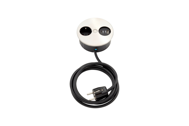 Einbausteckdose EST-8 STEDO-TI-EST8-1XSHTZKONT-2XUSB-EDSTF