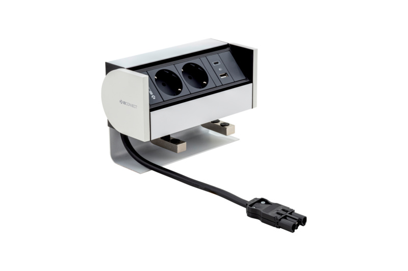 Tischsteckdosenleiste TSL-3 STEDOLST-TSL-3-2XSHTZKONT-2XUSB-WEISS
