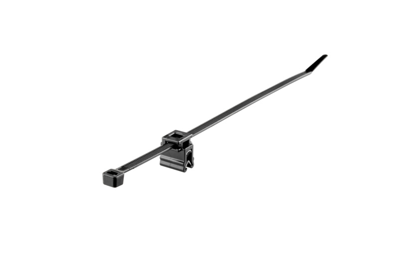 Kabelbinderclip mit Kabelbinder und integrierter Metallklammer