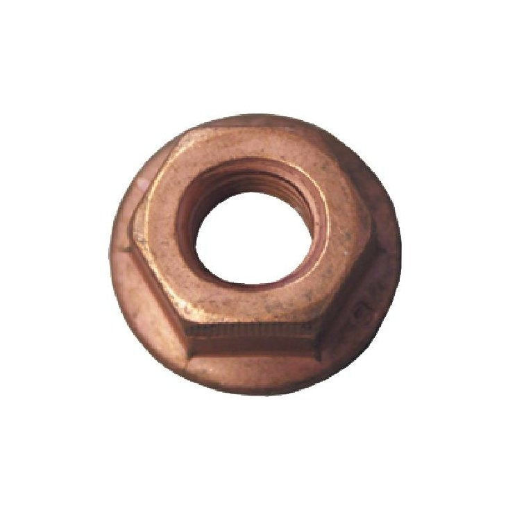 Auspuffmutter mit Flansch M 8 Stahl 8, verkupfert