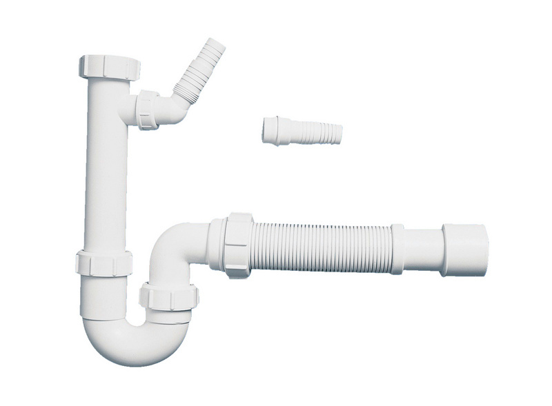 Universalsiphon für Spültische 1 1/2"x50 mm Polypropylen weiß