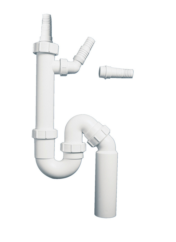 Siphon für Waschmaschinen 1 1/2"x50 mm Polypropylen weiß