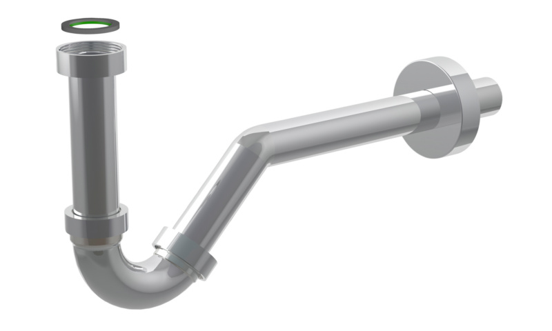 Bidet-Siphon Kunststoff verchromt