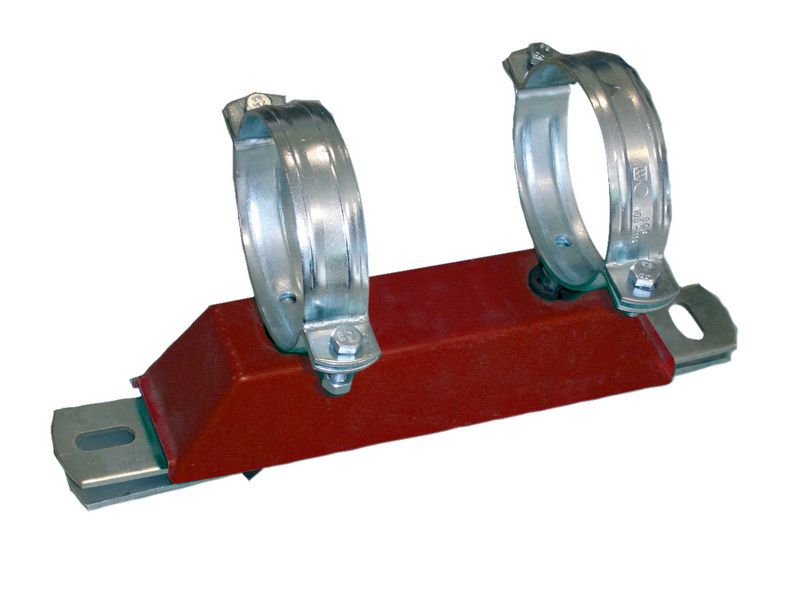 Fixpunktbef. TIPP Stahl verzinkt Kunststoffverkl. FIXPKTBEF-M.SCHELLEN-DN10-(14-