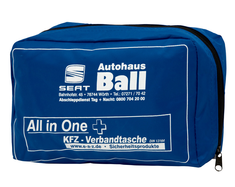 KFZ-Verbandstasche 1-teilig bedruckt VERBATASH-BLAU-1TLG-INDIVIDUALISIERT