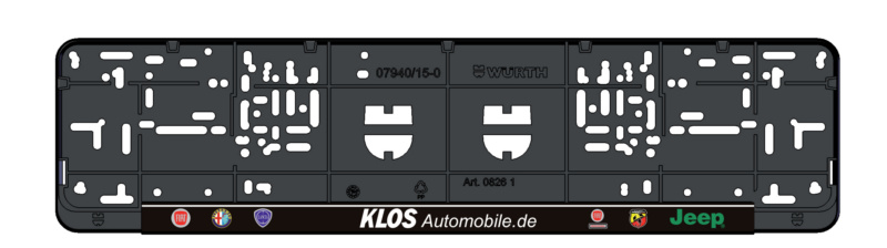 Kennzeichenbefestigung Circo komplett bedruckt KSB-KOMPL-PL/LST-8FARB-CIRCO-520M