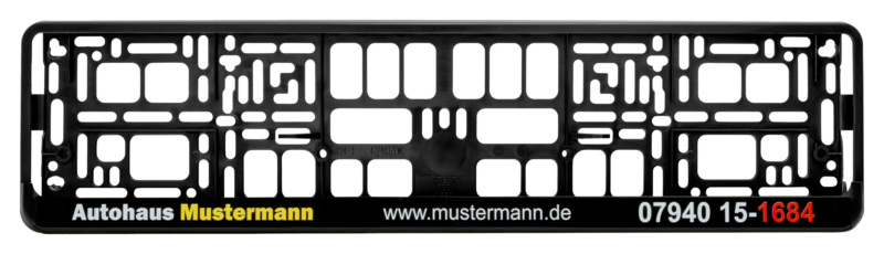 Kennzeichenbefestigung Basixx komplett bedruckt KSB-KOMPL-PL/LST-3FARB-BASIXX-52