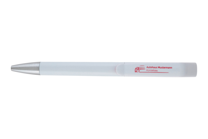 Kugelschreiber Capri bedruckt KULI-BEDR-CAPRI-WEISS-ROT-1FARBIG