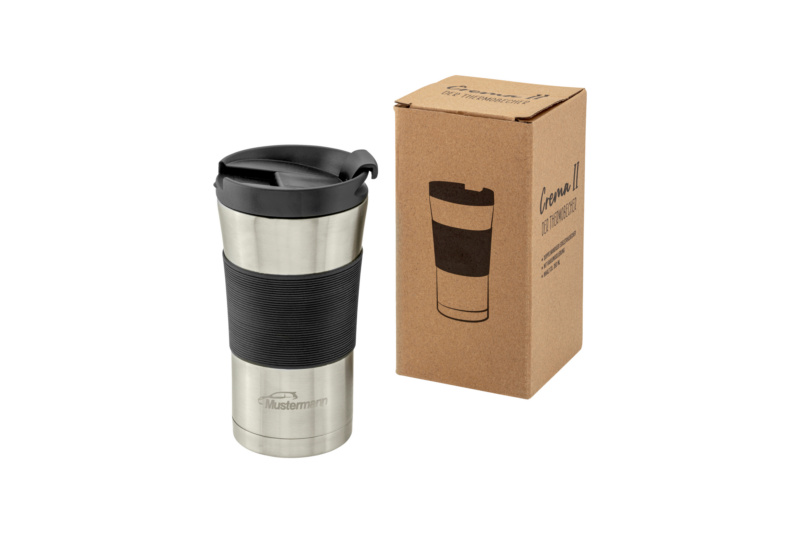 Thermobecher "CREMA" aus Edelstahl THERMBECH-CREMA-EDLSTHL-GRAV-PAK-48STK