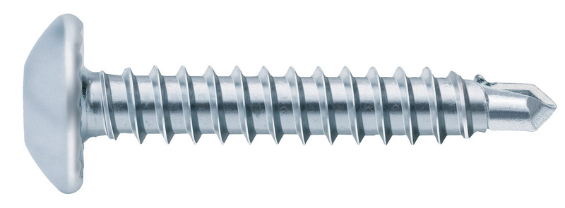 Bohrschraube Halbrundkopf 4,2 x 13 Stahl, verzinkt blau passiviert, AW-Antrieb