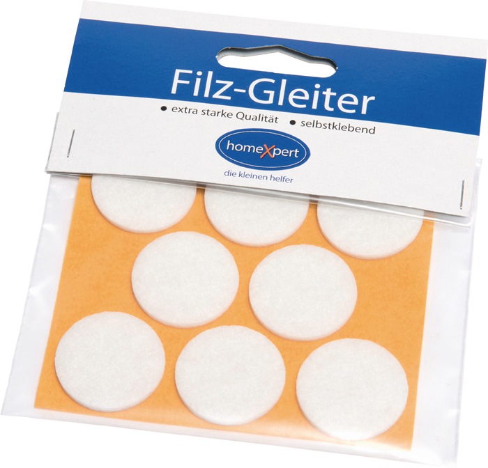 Filzgleiter 28mm Filz weiß selbstkl.8 St./SB-Karte