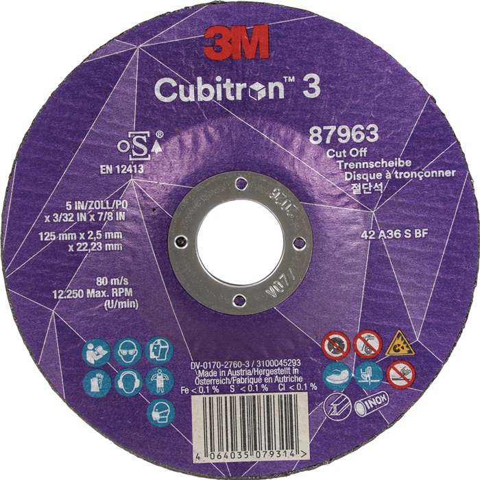 Trennscheibe Cubitron™ 3 D125x2,5mm gekr.3M™ Cubitron™ 3 Bohr.22,23mm 3M