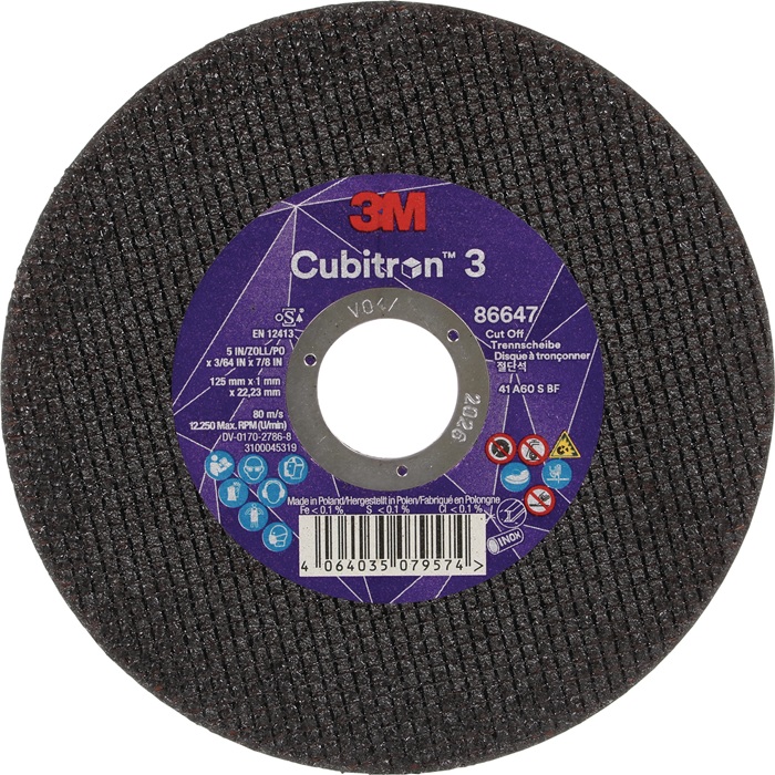 Trennscheibe Cubitron™ 3 D125x1mm ger.3M™ Cubitron™ 3 Bohr.22,23mm 3M