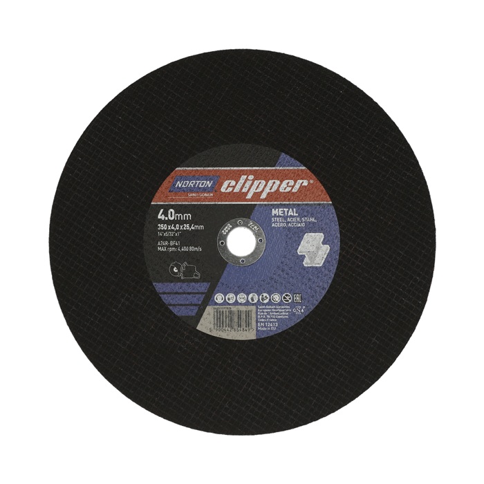 Trennscheibe D350x4,0mm Typ 41 Metall Bohr.25,4mm NORTON CLIPPER