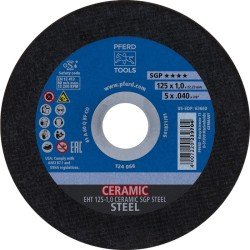 Trennscheibe Ceramic SGP Steel D125x1mm ger.STA Bohr.22,23mm PFERD