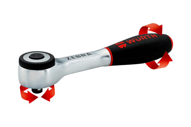 Umschaltknarre 1/4 Zoll mit 360°-Drehgriff