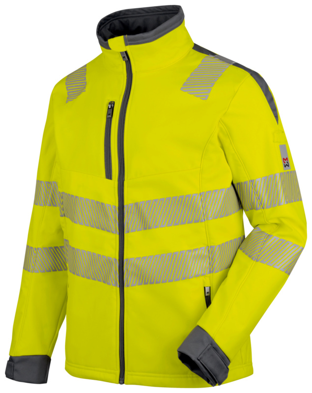 Warnschutz-Softshelljacke Neon Klasse 3 SOFTSHELLJACKE NEON GELB/GRAU M