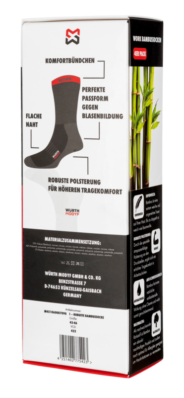 Robuste Bambussocken 4er Pack SOCKEN BAMBUS ROBUST SCHWARZ 39-42