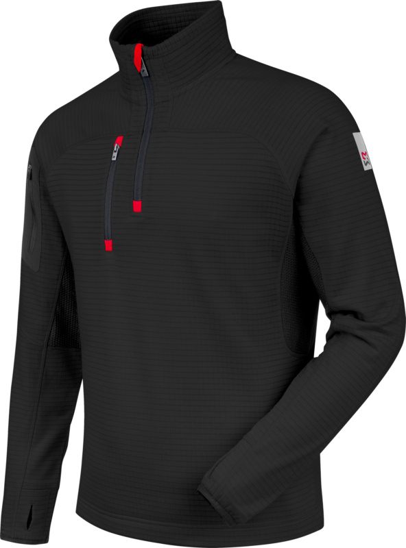 WÜRTH MODYF STRETCHFIT Fleecetroyer FLEECE HALF ZIP STRETCHFIT SCHWARZ 4XL