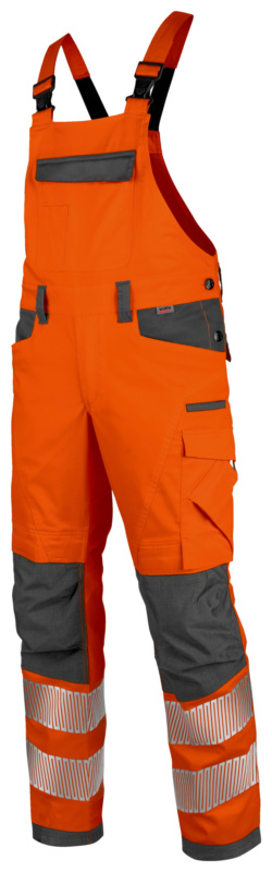 WÜRTH MODYF NEON Warnschutz Latzhose Klasse 2 LATZHOSE NEON ORANGE/GRAU 64