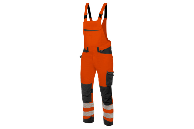 WÜRTH MODYF FLUO Warnschutz Latzhose Klasse 2 LAHO FLUO ORANGE/ANTHRAZIT 52