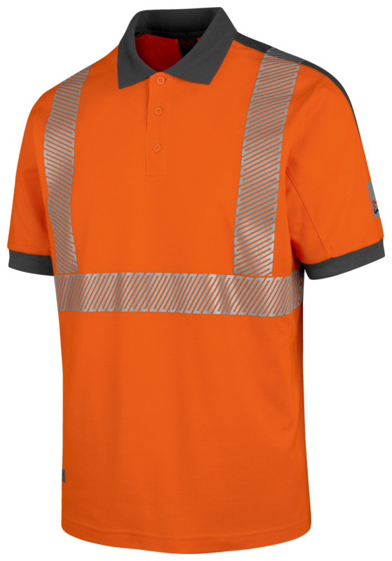 Warnschutz-Poloshirt Neon Klasse 2 POLOSHIRT NEON ORANGE/GRAU 3XL