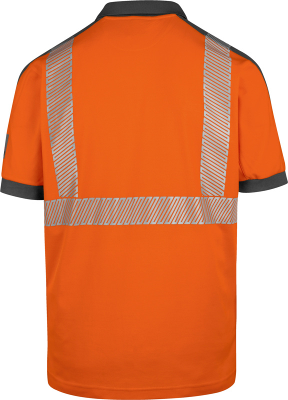 Warnschutz-Poloshirt Neon Klasse 2 POLOSHIRT NEON ORANGE/GRAU 3XL
