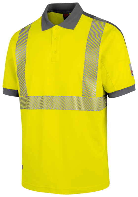 Warnschutz-Poloshirt Neon Klasse 2 POLOSHIRT NEON GELB/GRAU M