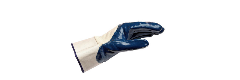 Nitrilhandschuh blau Economy mit Sicherheitsstulpe
