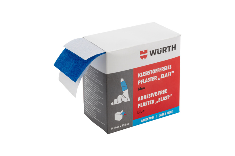 Klebstofffreies Pflaster blau Elast latexfrei PFLST-LATXFREI-ELAST-BLAU-6X450CM