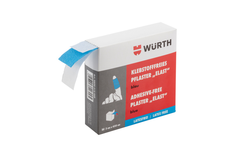 Klebstofffreies Pflaster blau Elast latexfrei PFLST-LATXFREI-ELAST-BLAU-3X450CM