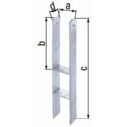 H-Pfostenträger ETA-10/0210 101x300x600x60mm STA roh TZN GAH