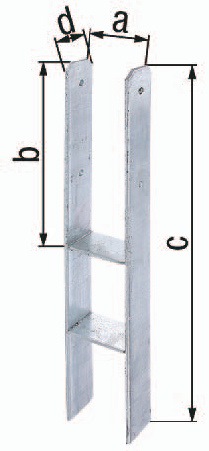 H-Pfostenträger ETA-10/0210 101x300x600x60mm STA roh TZN GAH