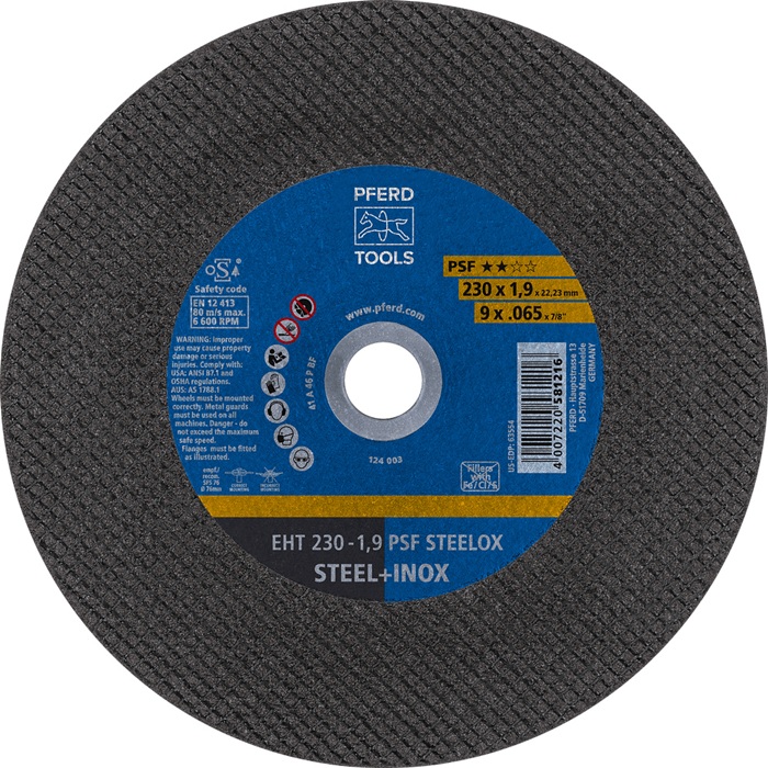 Trennscheibe PSF STEELOX D230x1,9mm ger.INOX Bohr.22,23mm PFERD