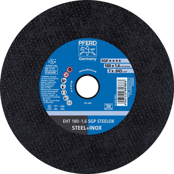Trennscheibe SGP STEELOX D180x1,6mm ger.INOX Bohr.22,23mm PFERD