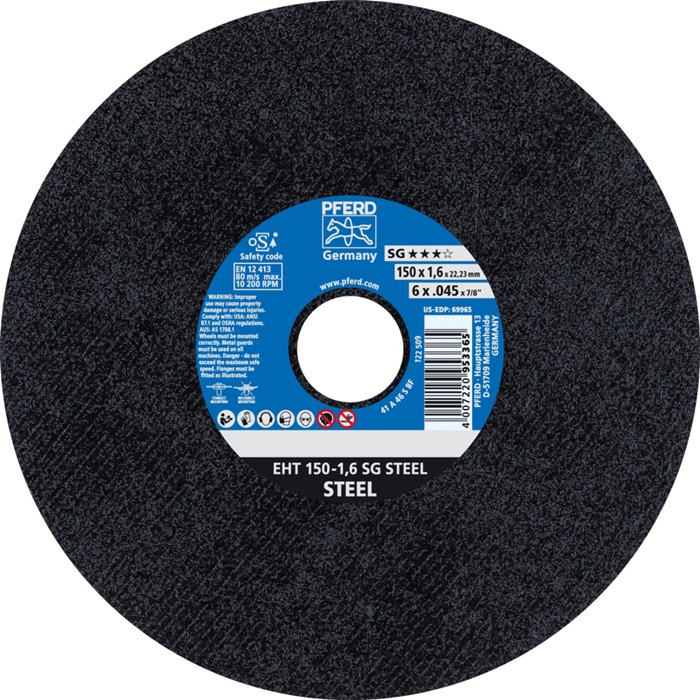 Trennscheibe SG STEEL D150x1,6mm ger.STA Bohr.22,23mm PFERD