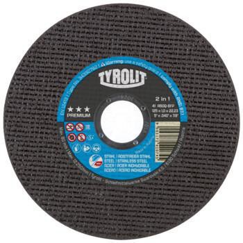 Trennscheibe PREMIUM D125x1,6mm ger.2in1 Bohr.22,23mm TYROLIT