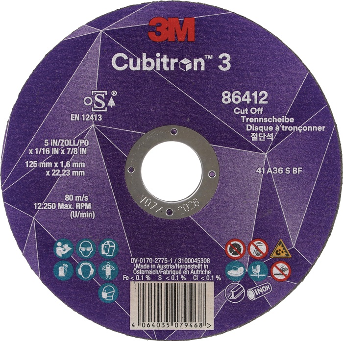 Trennscheibe Cubitron™ 3 D125x1,6mm ger.3M™ Cubitron™ 3 Bohr.22,23mm 3M