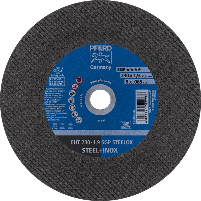 Trennscheibe SGP STEELOX D230x1,9mm ger.INOX Bohr.22,23mm PFERD