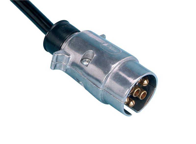 Wendelleitung 7-polig 24 V 12 - 24 V mit Alustecker