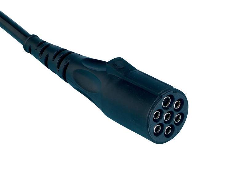 Wendelleitung 7-polig 24 V 24 V mit Kunststoffstecker