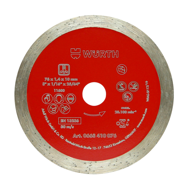 Diamanttrennscheibe für Fliesen TSHB-DIA-BO10,0-D76MM-(F.TG12-A)