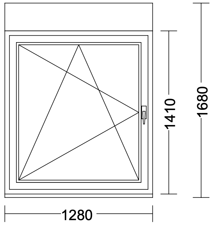 Kunststoff-Fenster (1280 x 1410), Dreh-Kipp, VEKA Softline 76 MD (mit Rollladen)