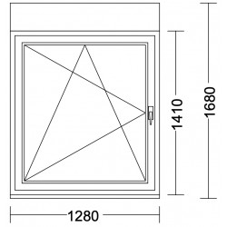 Kunststoff-Fenster (1280 x 1410), Dreh-Kipp, VEKA Softline 76 MD (mit Rollladen)